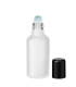 Glasflasche 30 ml satiniert Roll-on mit schwarzem Schraubverschluss