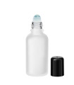 Glasflasche 30 ml klar matt Roll-On mit schwarzem Schraubverschluss
