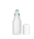 Glasflasche 10 ml satiniert matt Roll-on mit weißem Schraubverschluss