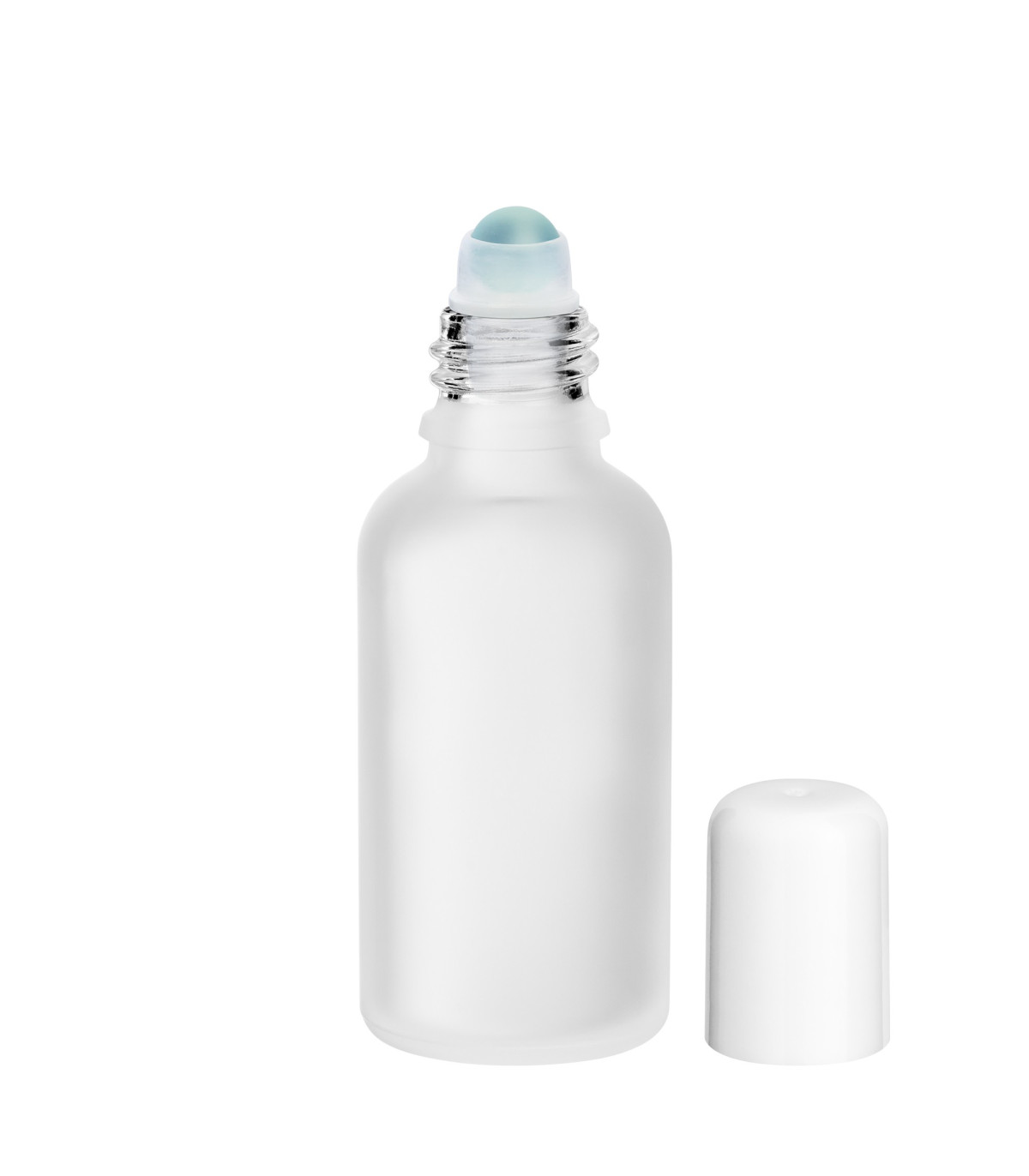 Glasflasche 30ml satiniert klar mit Roll-on | leere Kosmetikflasche