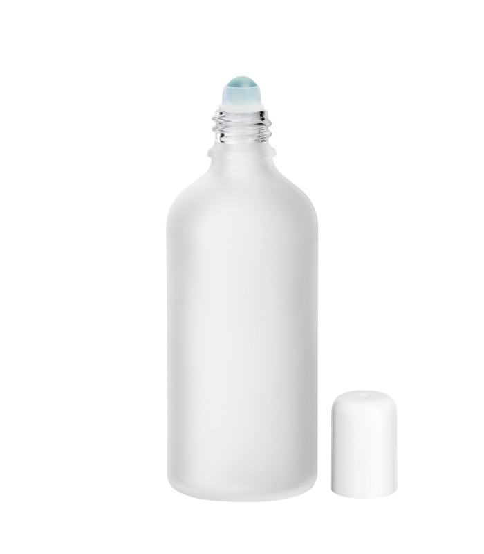 Satinierte Glasflasche 100 ml Roll-On | Leerflasche für Öl & Parfum