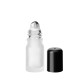 Glasflasche 5 ml farblos matt klar Roll-on mit Edelstahlkugel | Leer