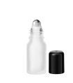 Glasflasche 10 ml klar matt Roll-On mit schwarzem Schraubverschluss [2]