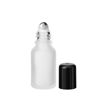 Satinierte matte farblose Glasflasche 15ml Roll-on für Öle & Kosmetik