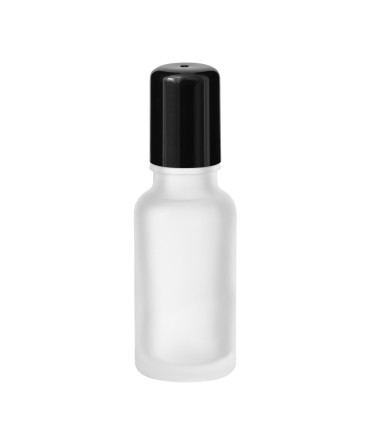 Satinierte matte klare 20ml Roll-on Glasflasche | Schwarz Verschluss
