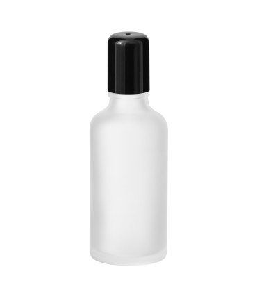Glasflasche 50 ml satiniert matt klar Roll-on mit Schraubverschluss