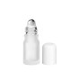 Roll-on Glasflasche 5ml satiniert klar mit Edelstahlkugel | Leer