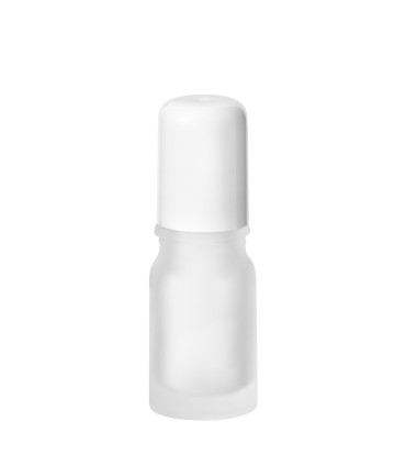Roll-on Glasflasche 5ml satiniert klar mit Edelstahlkugel | Leer