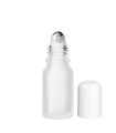 Glasflasche 10 ml klar matt Roll-On mit weißem Schraubverschluss [2]