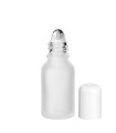Glasflasche 15 ml klar matt Roll-On mit weißem Schraubverschluss [2]
