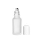 20 ml Roll-on Glasflasche matt satiniert mit weißem Schraubverschluss