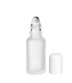 Glasflasche 20 ml klar matt Roll-On mit weißem Schraubverschluss [2]