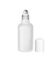 Glasflasche 30 ml klar matt Roll-On mit weißem Schraubverschluss [2]
