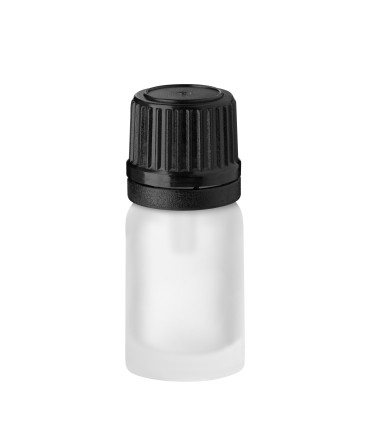 5ml Satinierte matte klare Tropfflasche mit schwarzem Tropfer - Leer
