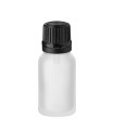 Glasflasche 15 ml klar matt mit schwarzem Tropfer