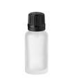 Glasflasche 20 ml klar matt mit schwarzem Tropfer