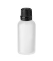 Glasflasche 30 ml klar matt mit schwarzem Tropfer
