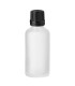 50ml Glasflasche klar matt mit schwarzem Tropfer – Pipettenflasche
