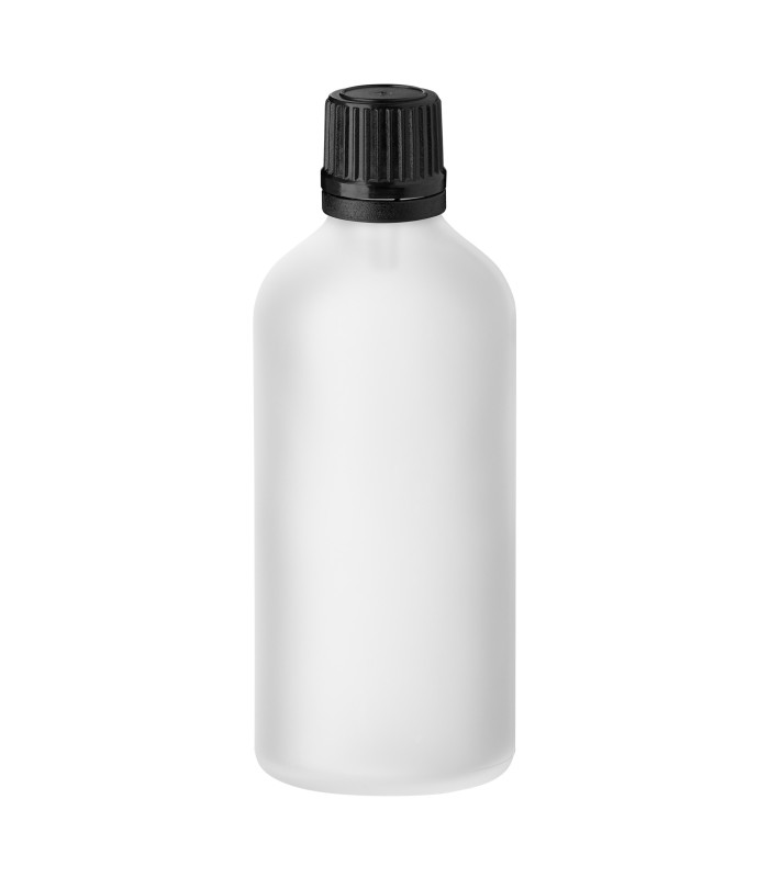 Glasflasche 100ml klar matt | Leere Tropfflasche | Kosmetikflasche