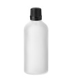 Glasflasche 100 ml klar matt mit schwarzem Tropfer