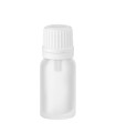 Glasflasche 10 ml klar matt mit weißem Tropfer