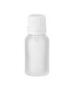 Glasflasche 15 ml klar matt mit weißem Tropfer