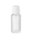 Glasflasche 20 ml klar matt mit weißem Tropfer