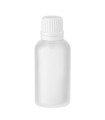 Glasflasche 30 ml klar matt mit weißem Tropfer