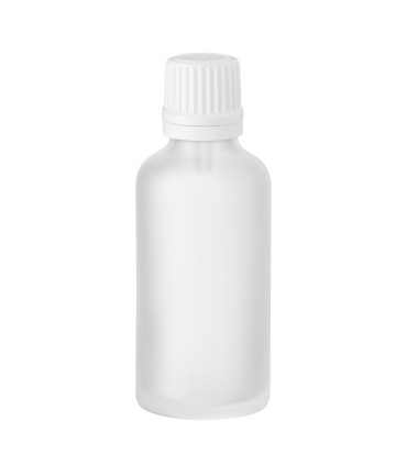 Glasflasche 50ml satiniert matt mit Tropfeinsatz | Tropfflasche für Öl