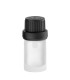 Glasflasche 5 ml klar matt mit schwarzem Tropfer | Tropfflasche DIN 18