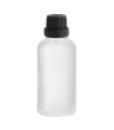 Glasflasche 50 ml klar matt mit schwarzem Tropfer [2]