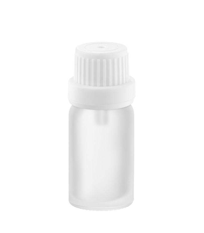 Glasflasche 10 ml satiniert mit weißem Tropfer – Mattes Glas kaufen