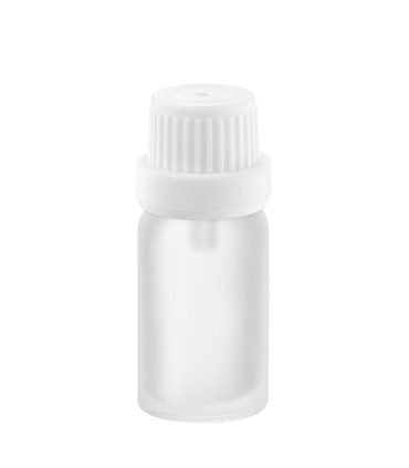Glasflasche 10 ml satiniert mit weißem Tropfer – Mattes Glas kaufen