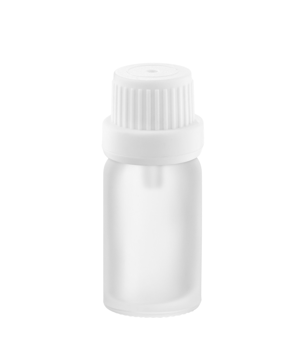 Glasflasche 10 ml satiniert mit weißem Tropfer – Mattes Glas kaufen