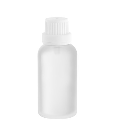 Glasflasche klar matt 30 ml mit weißem Tropfer | 18 mm Kaufen