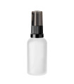 Glasflasche 30 ml klar matt mit schwarzer Pumpe [1]