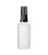 Glasflasche klar matt satiniert 50 ml mit schwarzer Pumpe | Frosted