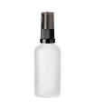 Glasflasche 50 ml klar matt mit schwarzer Pumpe [1]
