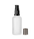 Glasflasche klar matt satiniert 50 ml mit schwarzer Pumpe | Frosted