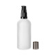 Glasflasche 100 ml klar matt mit schwarzer Pumpe | Pumpflasche 18 mm