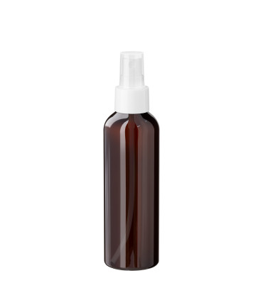 PET-Kunststoffflasche 150 ml braun mit weißem Zerstäuber | Sprühkopf