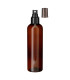 PET-Kunststoffflasche braun 250 ml mit schwarzem Zerstäuber | leer