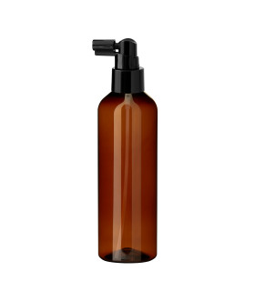 PET-Kunststoffflasche braun 200 ml mit schwarzem Zerstäuber Sprühkopf