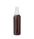 PET-Kunststoffflasche braun 150 ml mit farblosem Sprühzerstäuber 24 mm
