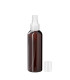 PET-Kunststoffflasche braun 150 ml mit farblosem Sprühzerstäuber 24 mm