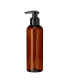 PET-Kunststoffflasche braun 200 ml mit schwarzer Pumpe | Dosierpumpe