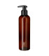 PET-Kunststoffflasche braun 250 ml mit schwarzer Pumpe | Pumpflasche