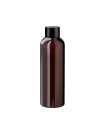 PET-Kunststoffflasche braun 150 ml mit schwarzem Schraubverschluss