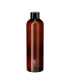 PET-Kunststoffflasche braun 250 ml mit schwarzem Schraubverschluss