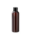 PET-Kunststoffflasche braun 150 ml mit schwarzem Flip-Top-Schraubverschluss